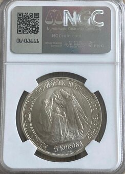 5 koruna 1907 KB korunovační-NGC PF 68 - 2