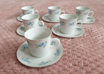 Čínský čajový porcelán šálky modré květiny - 2