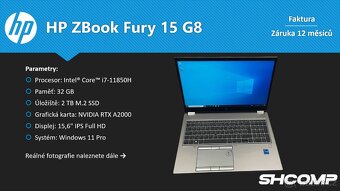 HP ZBook Fury 15 G8 |i7-11850H|32GB|2 TB|RTX A2000 |Záruka - 2
