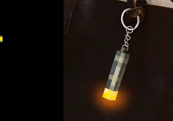 Minecraft torch klíčenka, svítílna - 2