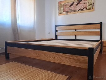 Dubová postel industrial rustikal - 2