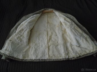 NOVÝ. Pracovní kabát s kožíškem asi králík, retro - 2