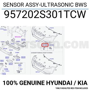 SENSOR ASSY-ULTRASONIC BWS 957202S301TCW - 2