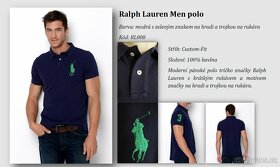 NOVÉ pánské polo triko Ralph Lauren: Tmavě modré - 2