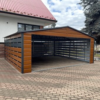 Plechový přístřešek 6x6 m - 2