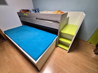 Multifunkční dětská dvoulůžková patrová postel (přistýlka) - 2
