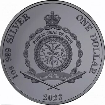 Stříbrná mince 1 Oz The King of Chess, 2023 Black PROOF - 2