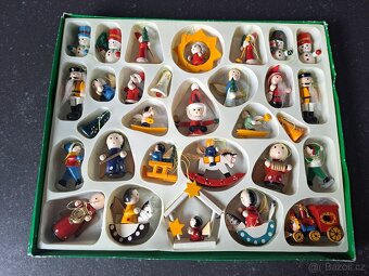 Sada historických dřevěných vánočních ozdob, 30 ks - levně - 2