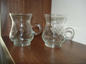 sklenice - skleněné šálky + podšálky 2 ks - 2