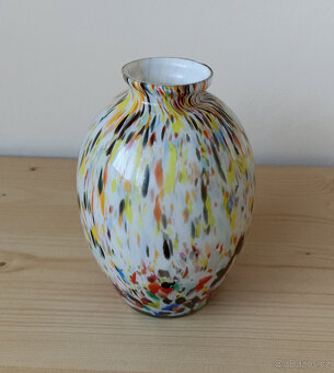 Art deco váza brokové sklo, sklárna Salomon Reich Valmez - 2