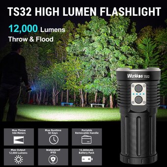svítilna Wurkkos TS32 LED,13 000L, 3x bat.21700 5000mAh - 2