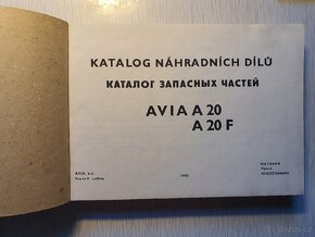Avia A20 katalog náhradních dílů 1980 - 2