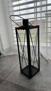 Lucerna na svícen, černá, nepoužitá, 50x14x14cm - 2