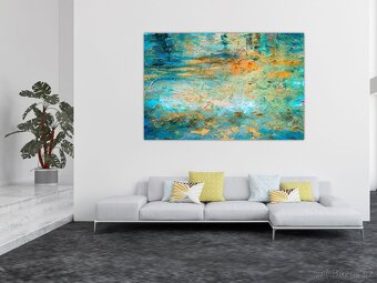 Obraz modré abstrakce 150x100 - 2