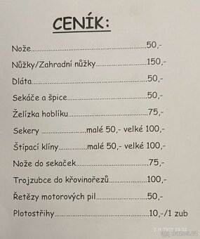 Broušení nožů a nástrojů - 2