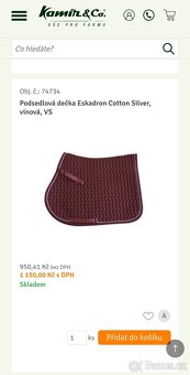 Vínová eskadron cotton podsedlová dečka - 2