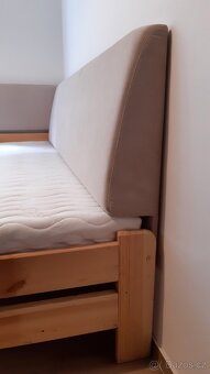 Postel 80x200, masiv borovice + matrace + čalounění - 2