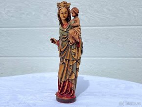 Dřevěná socha Panna Marie s Ježíškem malovaná - 2