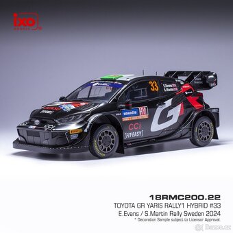 Modely Toyota GR Yaris Rally 1:18 IXO - 2