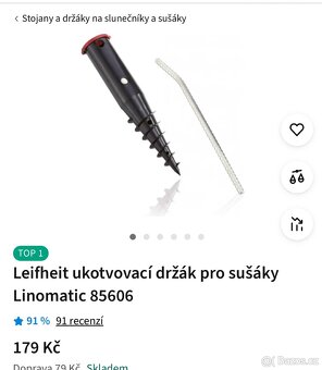 Venkovní sušák na prádlo výška 1,7 m - 2