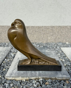 Bronzová socha Holub luxusní art deco dekorace z bronzu - 2