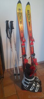 Dětské lyže +lyžáky +hůlky - 2