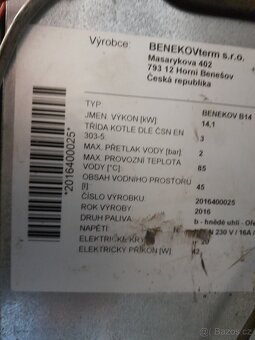 Benekov 14 automat uhlí pelety - 2