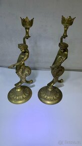 Mosazné svícny Art Deco 60.léta - 2