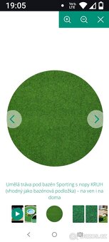 Prodám umělou trávu kruh 320 cm - 2