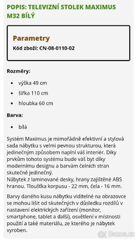 NOVÝ TV stolek MAXIMUS M32, bílý - 2