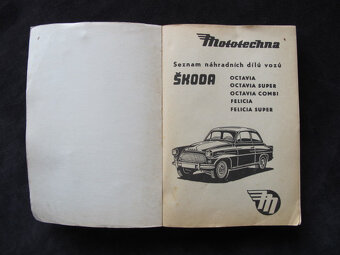Škoda Octavia a Felicia Seznam náhradních dílú 1968 - 2