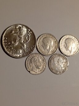 STŘÍBRNÉ MINCE AKOUSKO-UHERSKO, BRITÁNIE A ČESKOSLOVENSKO - 2