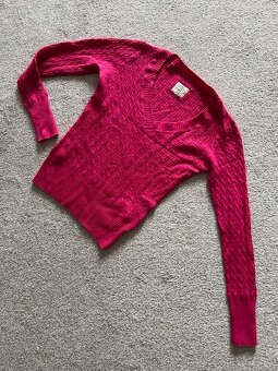 Dámský růžový svetr s copánkovým vzorem, vel.M,zn.H&M - 2