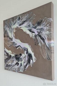 Abstraktní akrylový obraz – technika Dutch Pouring - 2