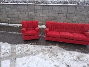 Krasny retro set gauc a kresla - 2
