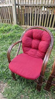 Ratanová kresla 4 ks a stul - 2