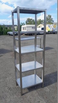 Nerezový regál s 5x polici 60x40x170 cm - 2