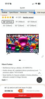86" LG UHD AI UA75 4K Smart TV 2025 - 2