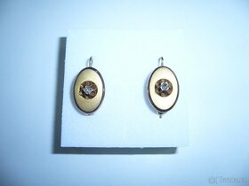 ZLATÉ STAROŽITNÉ NÁUŠNICE S DIAMANTY-MONARCHIE - 2