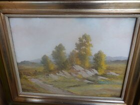 Obraz Krajina- ak. malíř Antonín Kouba, 55x45 včetně rámu - 2