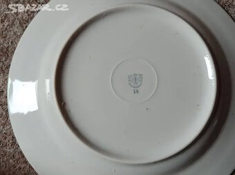 Retro mělké talíře (zlatý tenký okraj, sada 5 ks) - 2