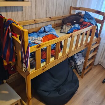 Dětská dřevěná palanda + matrace - 2