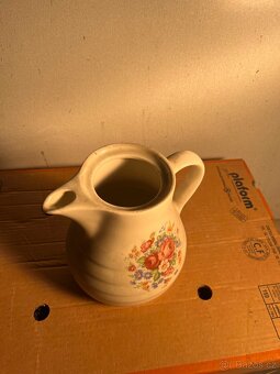 Retro keramický/porcelánový džbán s květinovým dekorem - 2