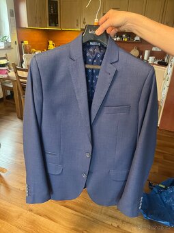 Pánský modrý oblek - 2