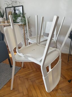 4x židle Teodoras a stůl Melltorp IKEA bílá barva - 2
