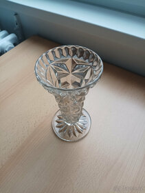 Retro skleněná váza z těžkého mačkaného skla - 2