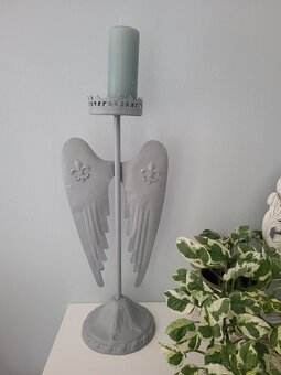 SVÍCEN KOVOVÝ- ANDĚLSKÉ KŘÍDLA- KRÁSNÝ- VINTAGE STYL - 2