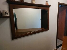 Nádherné velké zrcadlo s dřevěným rámem - 2