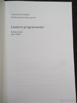 Lineární programování – Univerzita Pardubice - 2