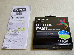 Externí disk, ADATA SE760 256GB, černý - 2